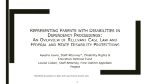 Mar. 3, 2022 – Representing Parents with Disabilities in Dependency Proceedings