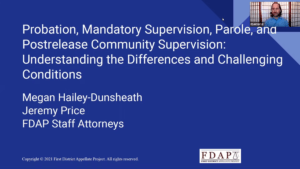May 6, 2021 – Probation, Mandatory Supervision, Parole, and Postrelease Community Supervision